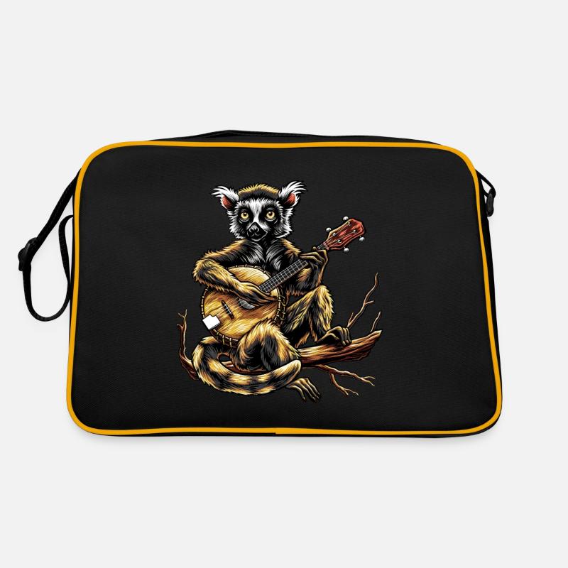 Lemur Ringtail Bluegrass Banjo Player Retro Bag