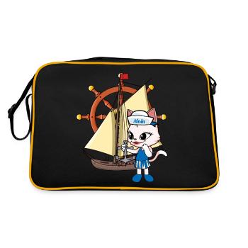 Cat Cats Voilier Navires Volant - Sac Retro - noir/or - Dos