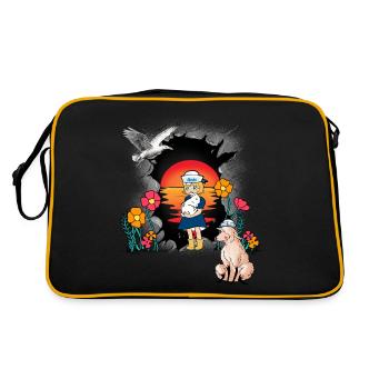 Fille Marine Marin Côte Mouton Mouette Enfant - Sac Retro - noir/or - Dos