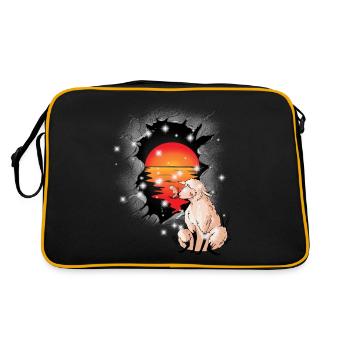 mouton mouton coucher de soleil agneau agneau enfant - Sac Retro - noir/or - Dos