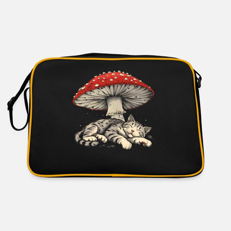 Cottagecore Esthétique Dormir Chat Gris Pil Sac Retro