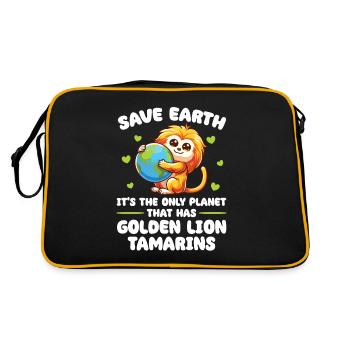 Is the only planet with yellow lion tamarins - Retro Bag - black/gold - Back