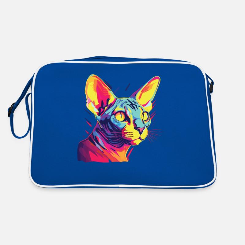 Chat Aquarelle Coloré Sphynx Chat Sac Retro