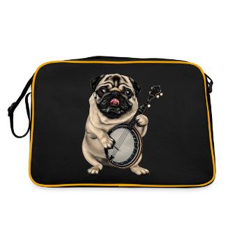 Carlin Chien Joueur de Banjo Bluegrass - Sac Retro - noir/or - Dos