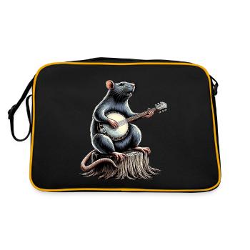 Rat Mouse Joueur de banjo bluegrass - Sac Retro - noir/or - Dos