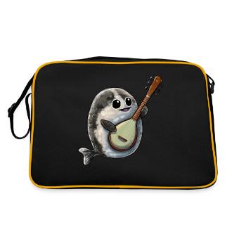 Sacabambaspis Fisch Meme Bluegrass Banjo Spieler - Retro Tasche - Schwarz/Gold - Hinten