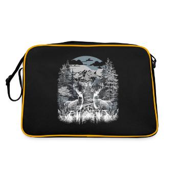 Deer Austria Nature Hike Hiking Holiday - Retro Bag - black/gold - Back
