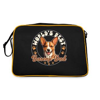 Basenji Groovy Basenji Papa - Sac Retro - noir/or - Dos