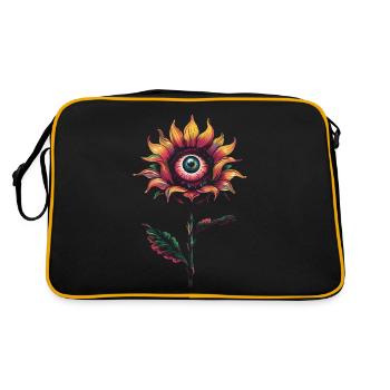Weirdcore Aesthetic Flower Human Eyeball - Retro Bag - black/gold - Back