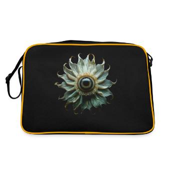 Weirdcore Aesthetic Flower Human Eyeball - Retro Bag - black/gold - Back