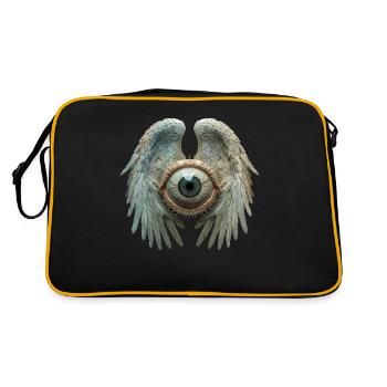 Weirdcore Aesthetic Human Eyeball Wings - Retro Bag - black/gold - Back
