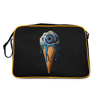 Weirdcore Aesthetic Human Eyeball Ice Cream - Retro Bag - black/gold - Back