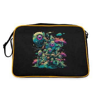 Weirdcore Aesthetic Eyes Eyeball Machines Drea - Retro Bag - black/gold - Back