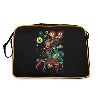 Weirdcore Aesthetic Eyes Eyeballs Branches Dreamcor - Retro Bag - black/gold - Back