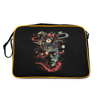 Weirdcore Aesthetics Weird Face Dreamcore Grunge - Retro Bag - black/gold - Back