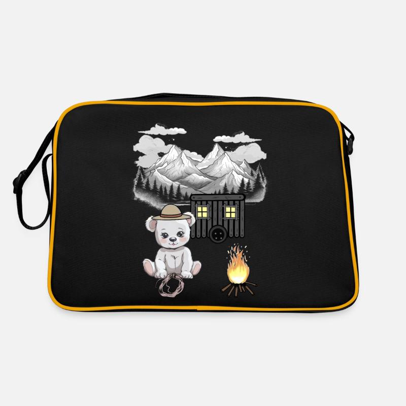 Teddy Bear Campfire Nature Mountain Nature Lover Retro Bag