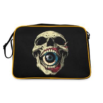 Weirdcore Aesthetic Skull Eyeball Creepy S - Retro Bag - black/gold - Back