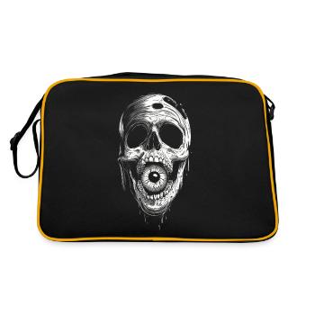 Weirdcore Aesthetic Skull Eyeball Creepy S - Retro Bag - black/gold - Back