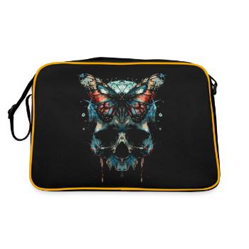 Weirdcore Aesthetics Skull Butterfly Strangeco - Retro Bag - black/gold - Back