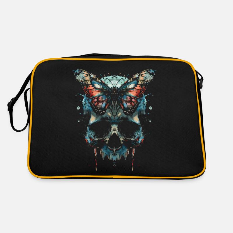 Weirdcore Ästhetik Schädel Schmetterling Strangeco Retro Tasche
