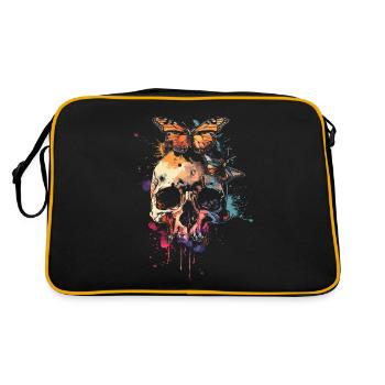 Weirdcore Aesthetics Skull Butterfly Strangeco - Retro Bag - black/gold - Back