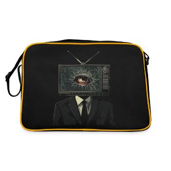 Weirdcore Aesthetics TV Man Eyeball Grunge Strands - Retro Bag - black/gold - Back