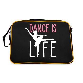 Ballet Dance Dancer Dance is Life - Retro Bag - black/gold - Back