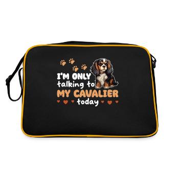 ich spreche heute nur mit meinem Cavalier - Retro Tasche - Schwarz/Gold - Hinten