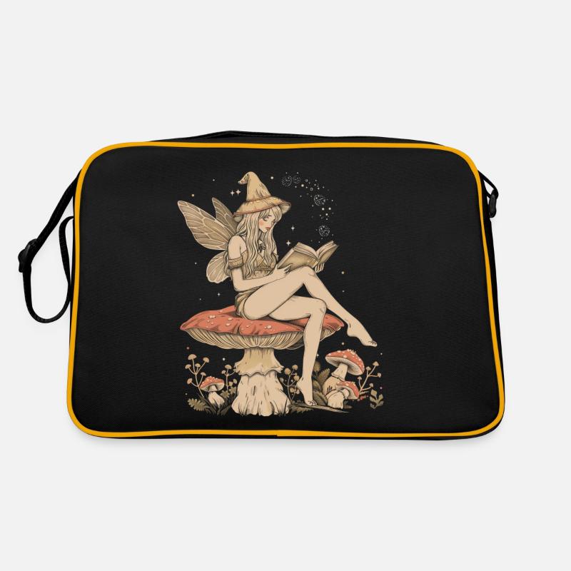 Cottagecore esthétique fée livre champignon sorcière fée Sac Retro