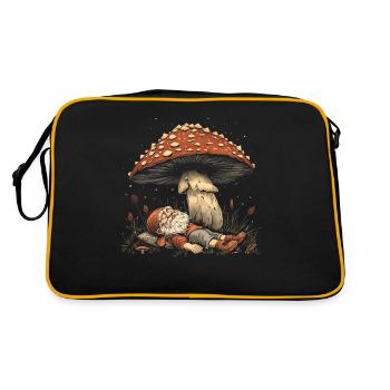Cottagecore Ästhetische schlafende Elfe Pilz Witch - Retro Tasche - Schwarz/Gold - Hinten