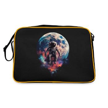 Astronaute Lune flottante de l’espace - Sac Retro - noir/or - Dos