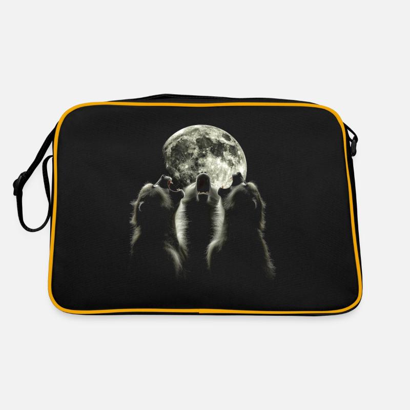Baboon Monkey Howling Moon Retro Bag