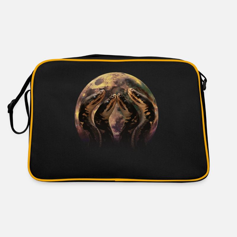 Ball Python Snake Howling Moon Retro Bag