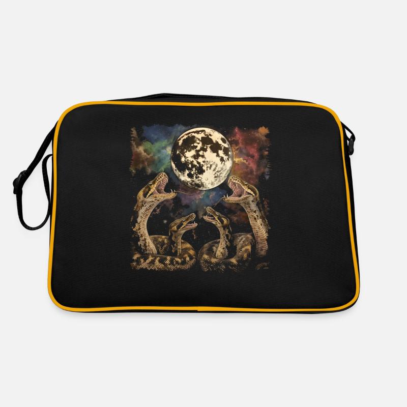 Ball Python Snake Howling Moon Retro Bag