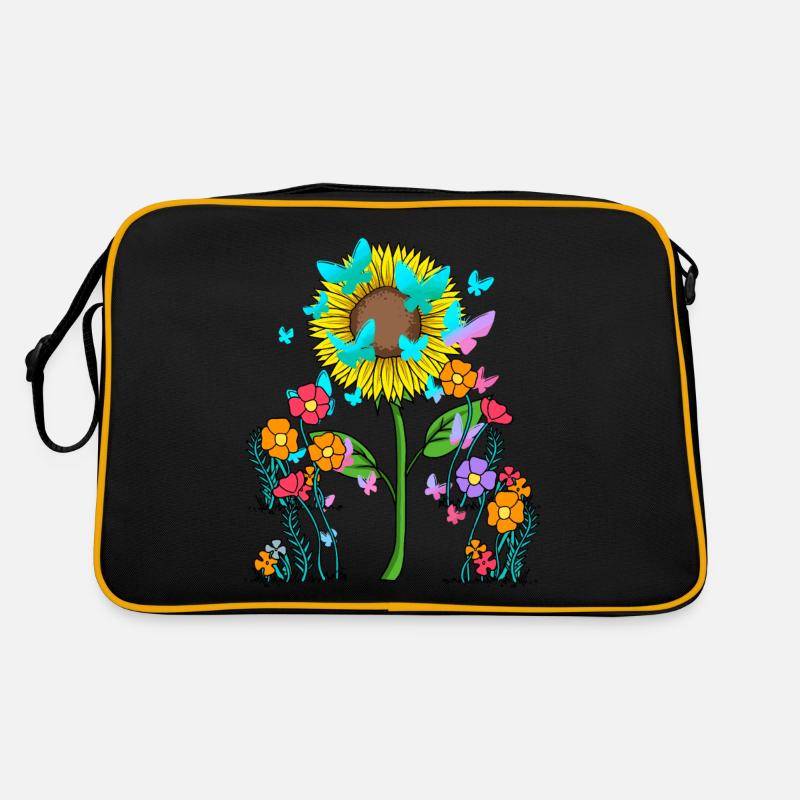 Printemps Été Fleurs Fleur Tournesol Insectes Sac Retro