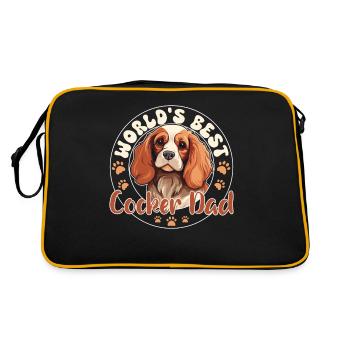 Cocker Spaniel Groovy Cocker Dad - Retro Tasche - Schwarz/Gold - Hinten