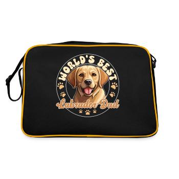 Labrador Retriver Papa Labrador Groovy - Sac Retro - noir/or - Dos