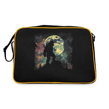 Bigfoot Sasquatch Yeti Lune Hurlante - Sac Retro - noir/or - Dos