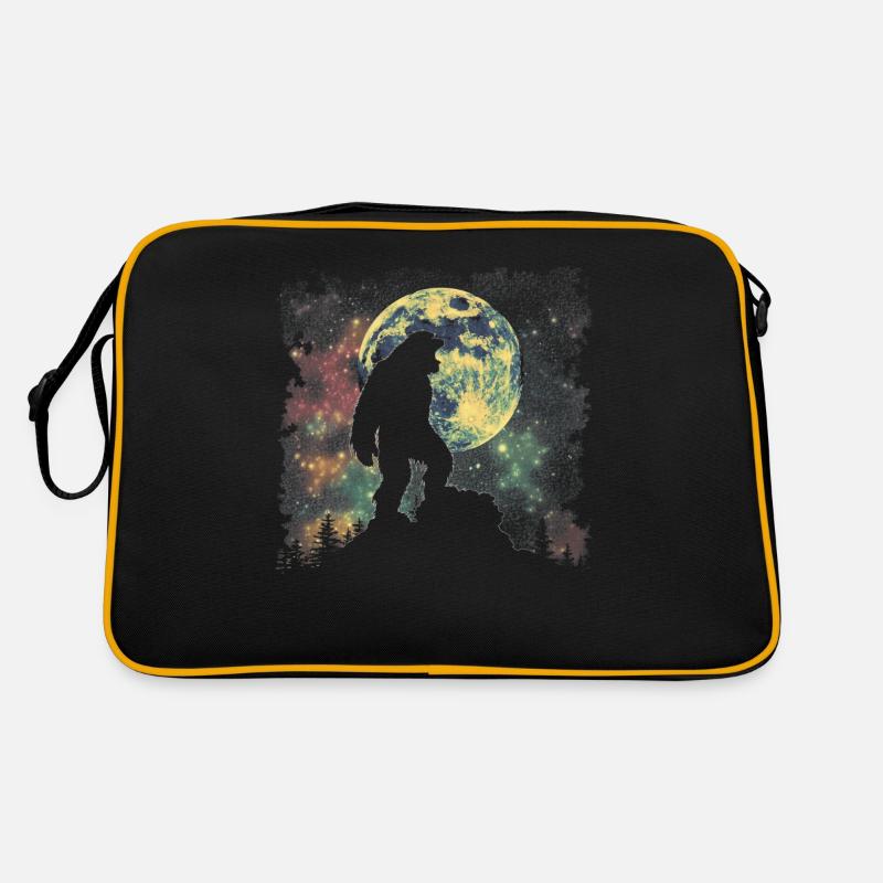 Bigfoot Sasquatch Yeti Lune Hurlante Sac Retro