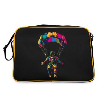 Skydiving Parachutist Parachutist - Retro Bag - black/gold - Back