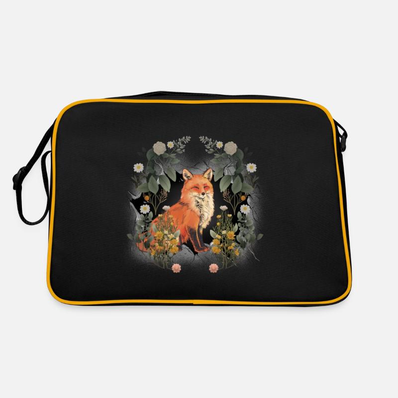 Fuchs Kind Kinder Waldbewohner Waldtiere Füchsin Retro Tasche