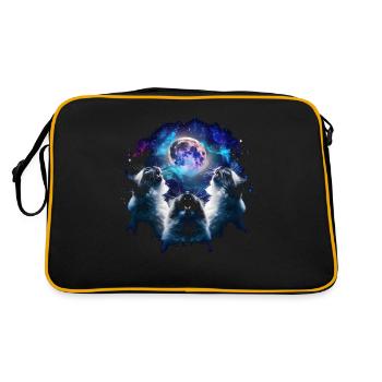 Birmakatze Heulender Mond - Retro Tasche - Schwarz/Gold - Hinten
