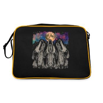 Limier Chien Lune Hurlante - Sac Retro - noir/or - Dos