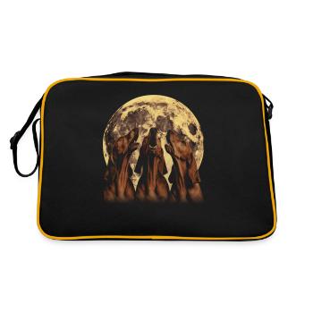 Limier Chien Lune Hurlante - Sac Retro - noir/or - Dos