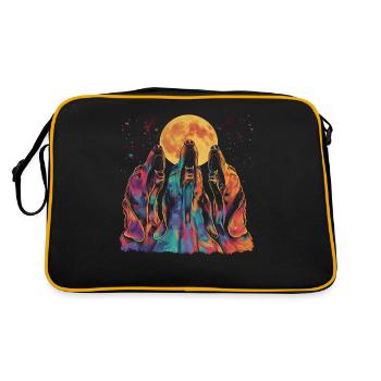 Limier Chien Lune Hurlante - Sac Retro - noir/or - Dos
