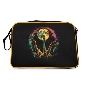 Brachiosaure dinosaure lune hurlante - Sac Retro - noir/or - Dos