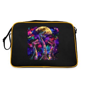 Brachiosaure dinosaure lune hurlante - Sac Retro - noir/or - Dos