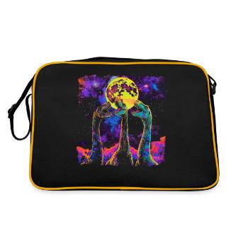 Brachiosaure dinosaure lune hurlante - Sac Retro - noir/or - Dos