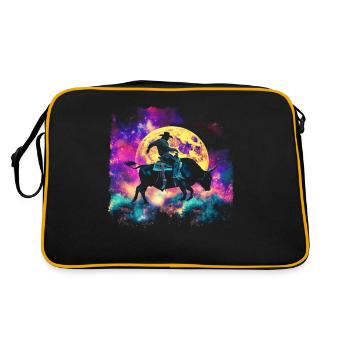 Bullrider Bull Riding Cowboy Howling Moon - Sac Retro - noir/or - Dos