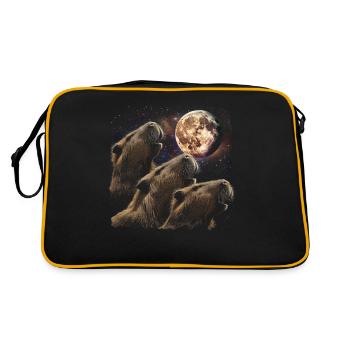 Capybara Capibara Howling Moon - Retro Bag - black/gold - Back